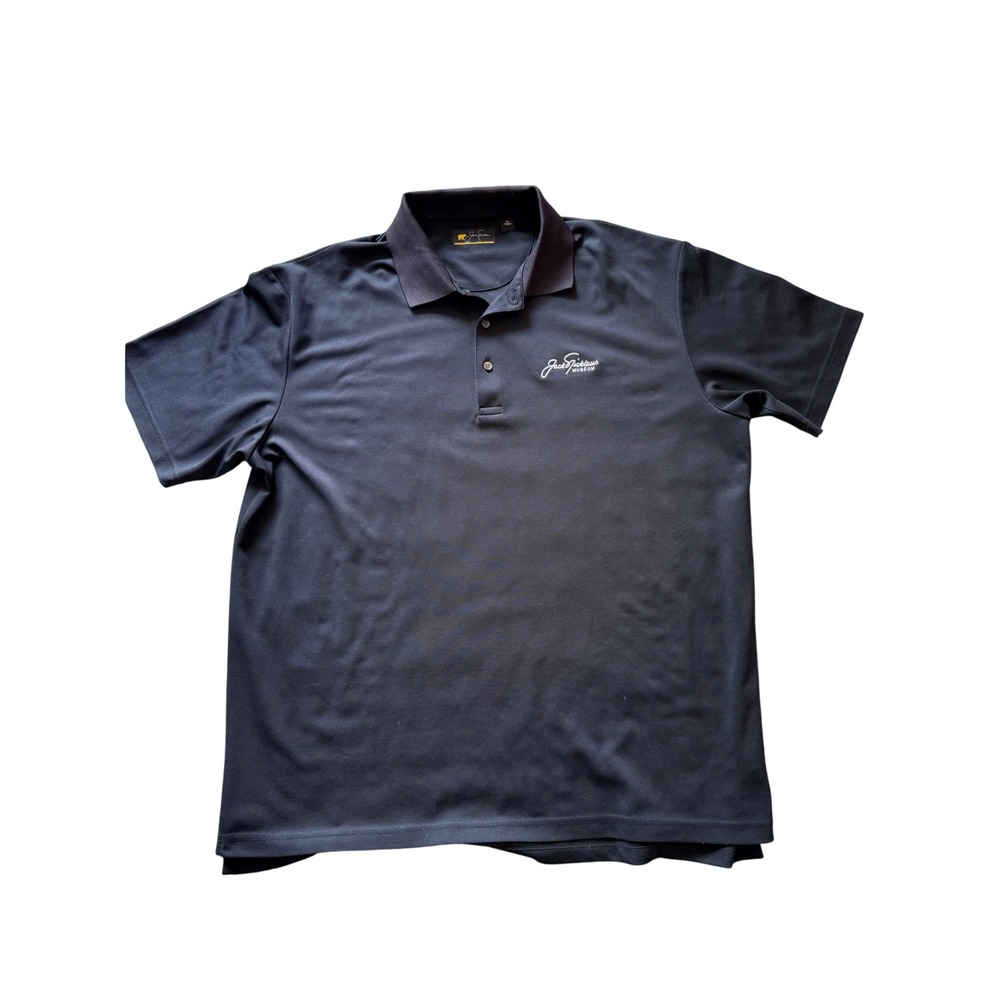 Jack Nicklaus Museum Mens Black Short Sleeve Golf Polo Shirt XL